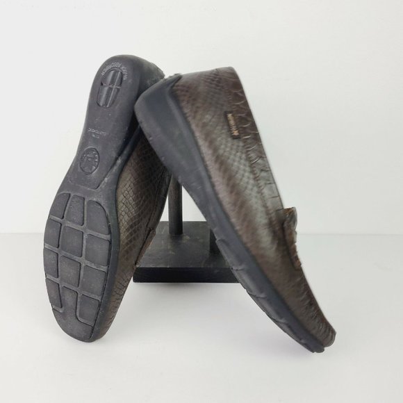 Mephisto Cool Air Women's Brown Embossed Leather Comfort Heel Penny Loafer Sz 9 - Picture 5 of 10